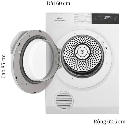 Kích thước máy Sấy Thông Hơi Electrolux 9 Kg EDV904H3WC