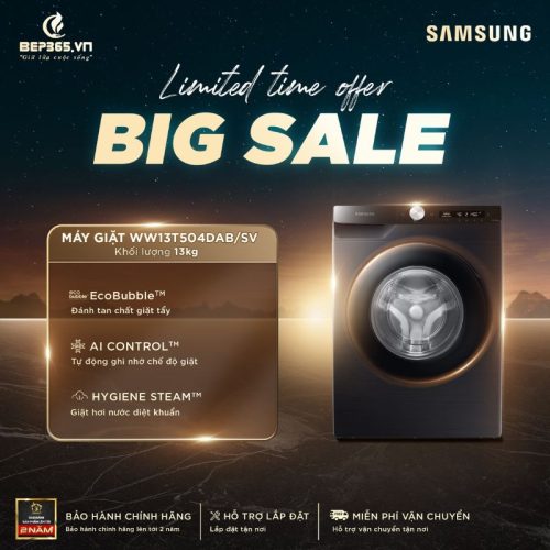 Big sale Máy Giặt Samsung Inverter 13 Kg WW13T504DAB cửa trước