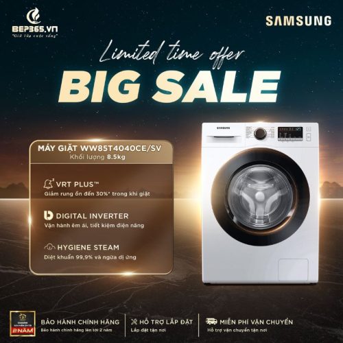 Big sale Máy Giặt Samsung Inverter 8.5 Kg WW85T4040CE / SV
