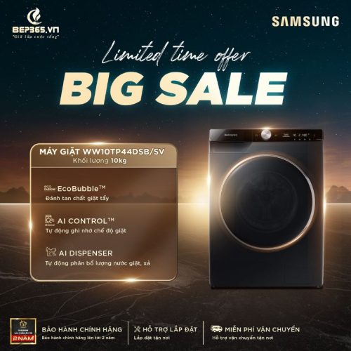 Big sale Máy Giặt Samsung Inverter AI 10 Kg WW10TP44DSB / SV cửa trước
